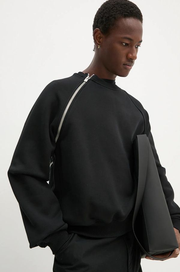 HELIOT EMIL Pamučna dukserica Heliot Emil boja: crna, bez uzorka, HE.M.08.054.BLK01