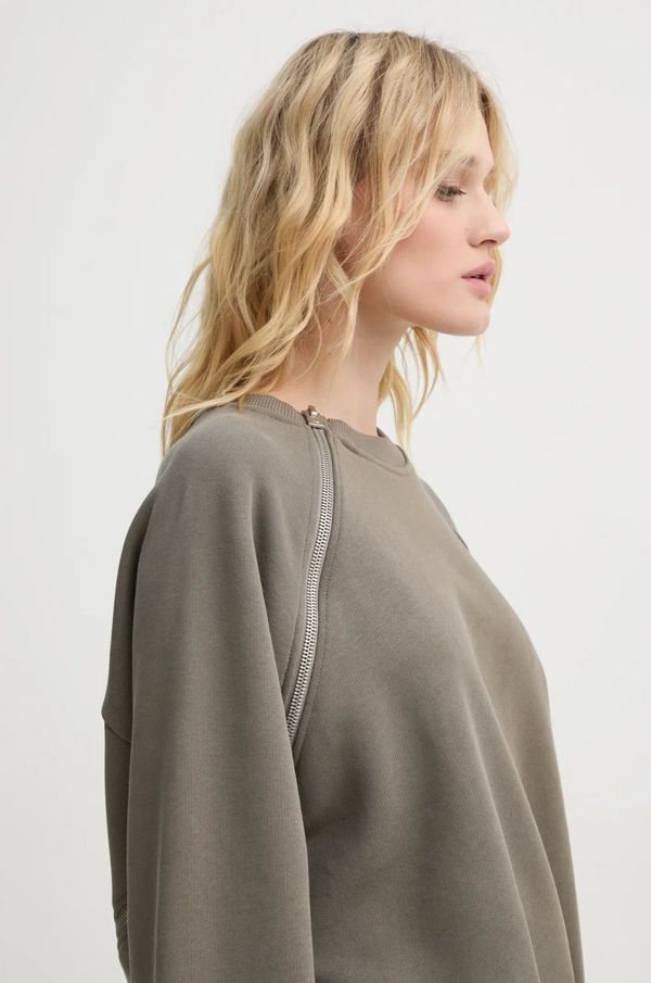 HELIOT EMIL Pamučna dukserica Heliot Emil boja: zelena, bez uzorka, HE.M.08.054.DG23