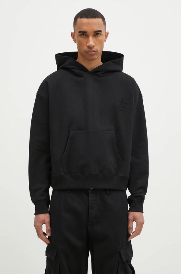 JW Anderson Pamučna dukserica JW Anderson Anchor Logo Hoodie boja: crna, s kapuljačom, s aplikacijom, JW0183.PG1631.999