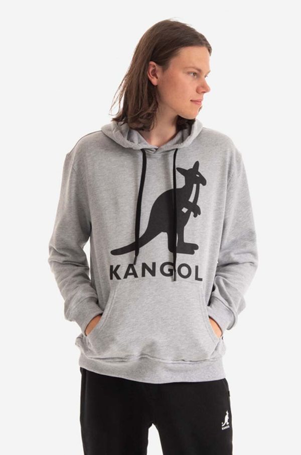 Kangol Pamučna dukserica Kangol boja: crna, s kapuljačom, s tiskom, KLEU001-99