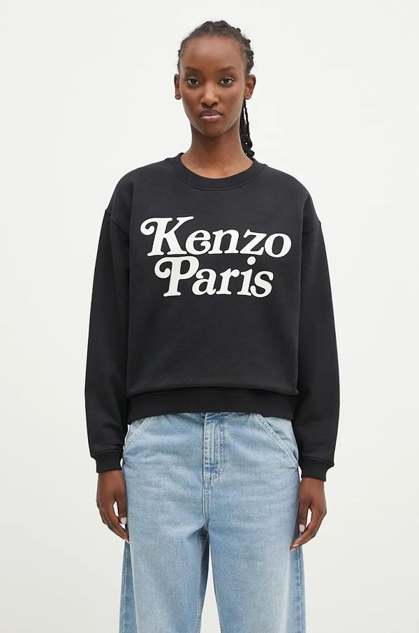 Kenzo Pamučna dukserica Kenzo by Verdy Regular Sweatshirt za žene, boja: crna, s tiskom, FE52SW1274MF.99