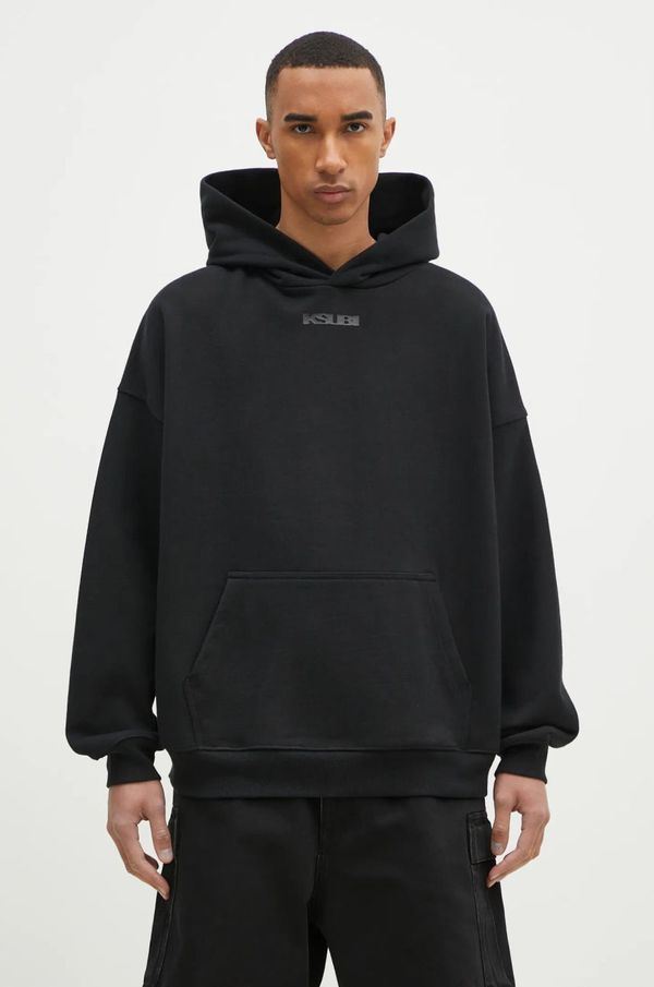 KSUBI Pamučna dukserica KSUBI Sott Ekcess za muškarce, boja: crna, s kapuljačom, bez uzorka, MPS25FL008
