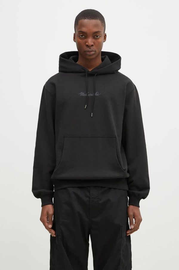 Maharishi Pamučna dukserica Maharishi Maharishi Organic Hooded Sweat za muškarce, boja: crna, s kapuljačom, s aplikacijom, 4622.BLACK