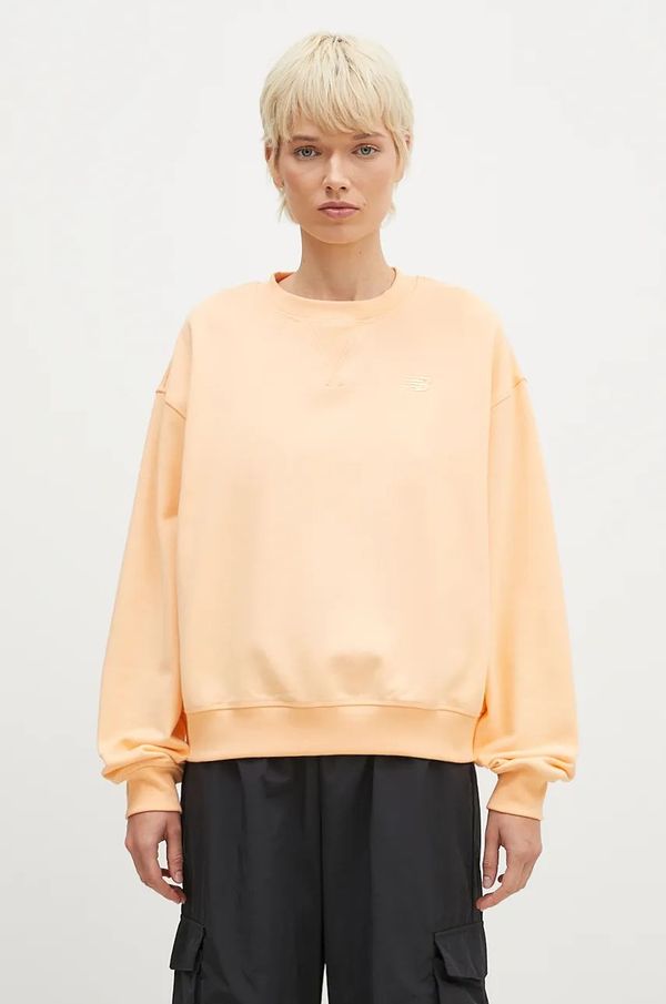 New Balance Pamučna dukserica New Balance za žene, boja: narančasta, bez uzorka, WT41500PAE