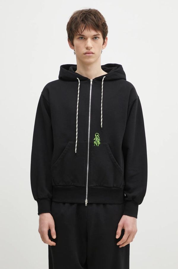 No Problemo Pamučna dukserica No Problemo Mini Alien Zip Through Hoodie za muškarce, boja: crna, s kapuljačom, s aplikacijom, NP20030.02