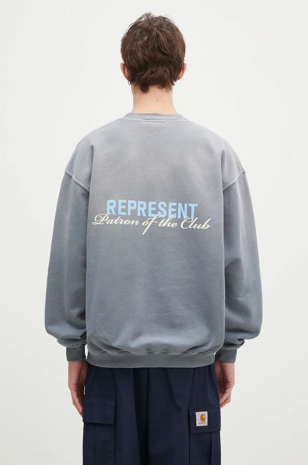 Represent Pamučna dukserica Represent Patron Of The Club Sweater za muškarce, boja: siva, s tiskom, MLM4272.46