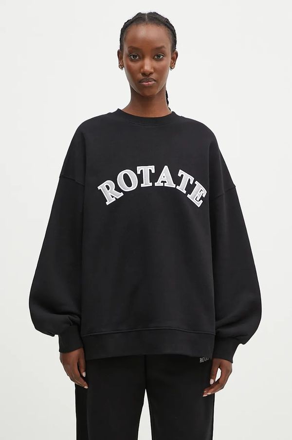 Rotate Pamučna dukserica Rotate Logo Crewneck za žene, boja: crna, s aplikacijom, 112454100