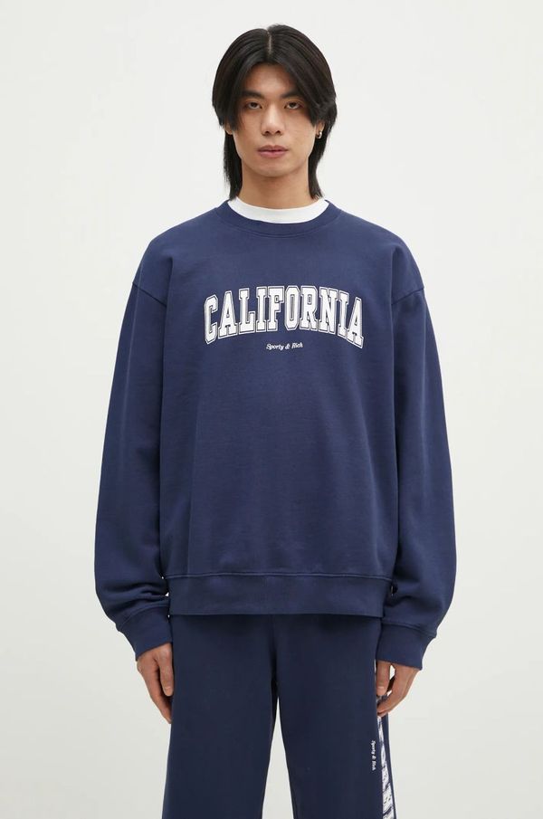 Sporty & Rich Pamučna dukserica Sporty & Rich California boja: tamno plava, s tiskom, ST071516501BL32