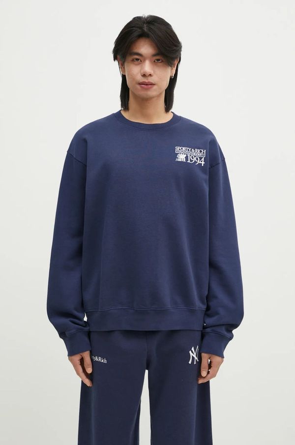 Sporty & Rich Pamučna dukserica Sporty & Rich Finish Line boja: tamno plava, s tiskom, ST071516170BL32