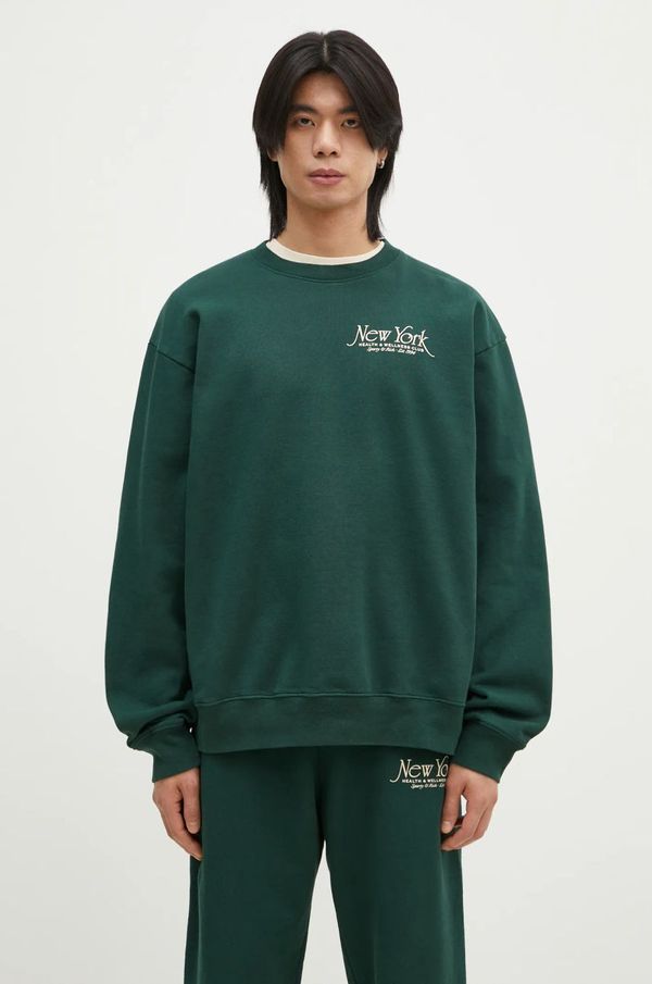 Sporty & Rich Pamučna dukserica Sporty & Rich NY 94 boja: zelena, s tiskom, ST071506034GR10