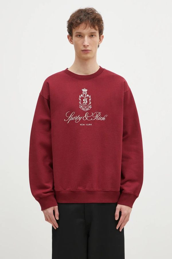 Sporty & Rich Pamučna dukserica Sporty & Rich Vendome Embroidered boja: bordo, s aplikacijom, ST071506205RE10