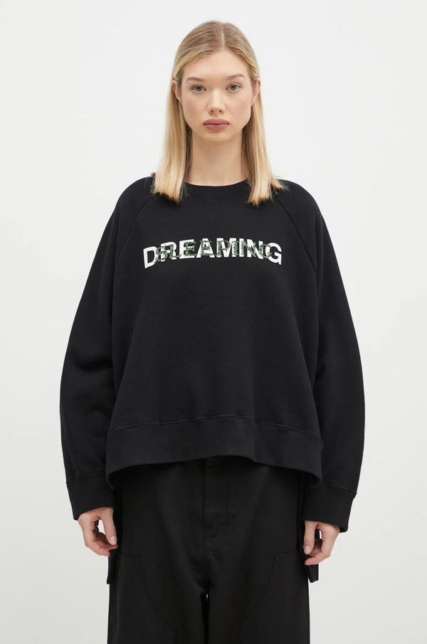 Undercover Pamučna dukserica Undercover C/S za žene, boja: crna, s tiskom, UC2D1895.2