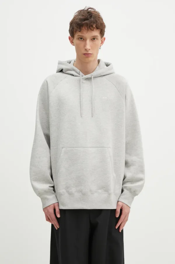 Wood Wood Pamučna dukserica Wood Wood Fred hoodie 25217 za muškarce, boja: siva, bez uzorka, 30250243