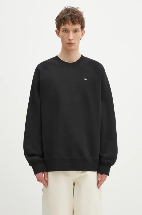 Wood Wood Pamučna dukserica Wood Wood Hester sweatshirt za muškarce, boja: crna, bez uzorka, 30250244