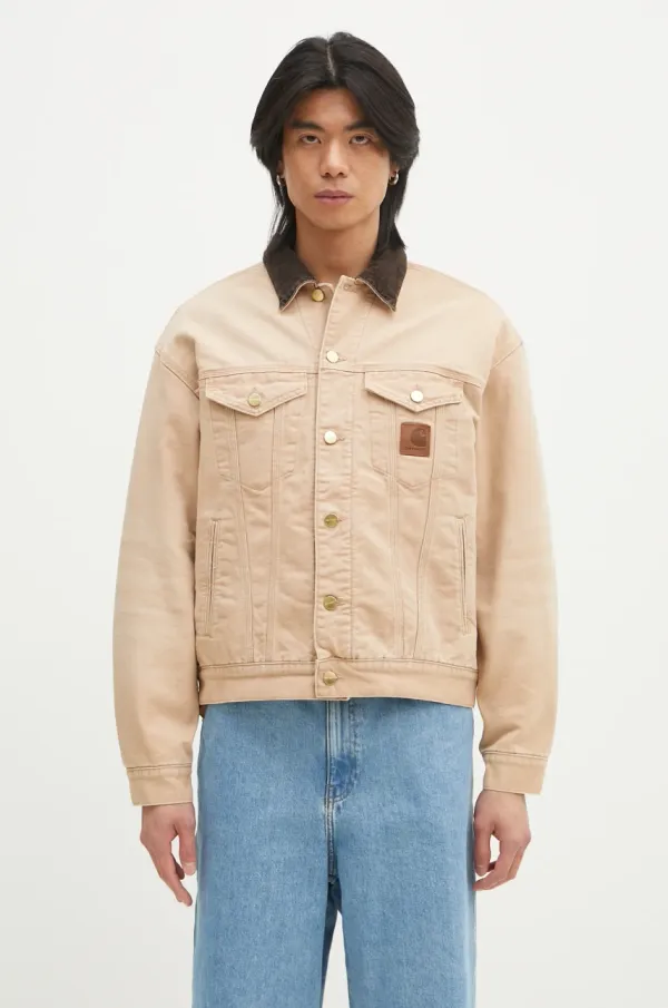 Carhartt WIP Pamučna jakna Carhartt WIP Dayton Trucker Jacket boja: bež, za prijelazno razdoblje, I034315.2N24O