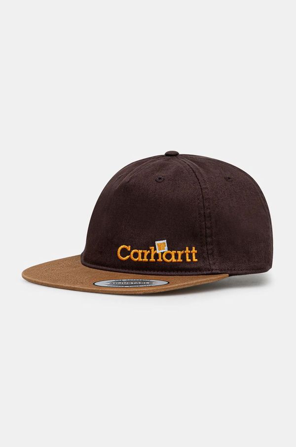 Carhartt WIP Pamučna kapa sa šiltom Carhartt WIP Label Script Coach Cap boja: smeđa, s aplikacijom, I034361.51XX
