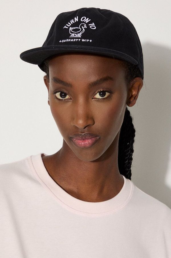 Carhartt WIP Pamučna kapa sa šiltom Carhartt WIP Stamp Cap boja: crna, s aplikacijom, I033625.0D2XX