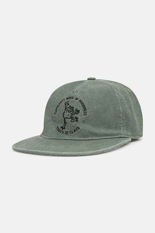 Carhartt WIP Pamučna kapa sa šiltom Carhartt WIP Stamp Cap boja: zelena, s aplikacijom, I033625.2B1XX