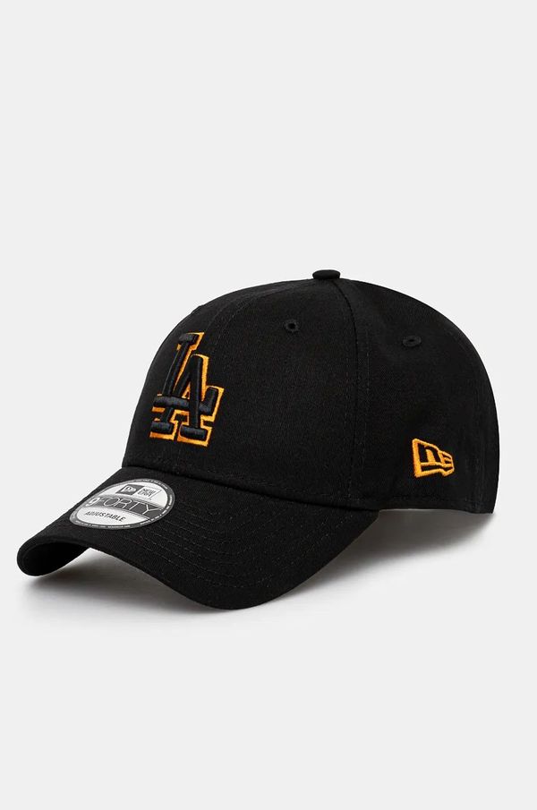 New Era Pamučna kapa sa šiltom New Era TEAM OUTLINE 9FORTY® LOS ANGELES DODGERS boja: crna, s aplikacijom, 60565117