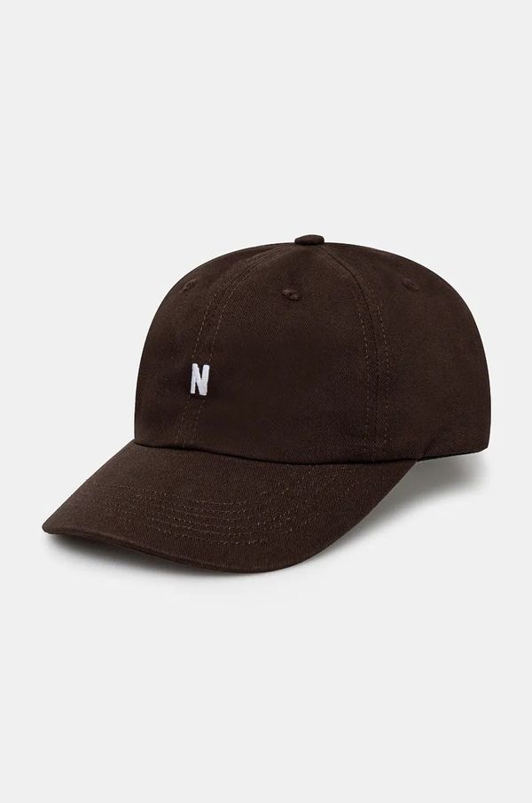 Norse Projects Pamučna kapa sa šiltom Norse Projects Twill Sports Cap boja: smeđa, s aplikacijom, N80.0001.2022