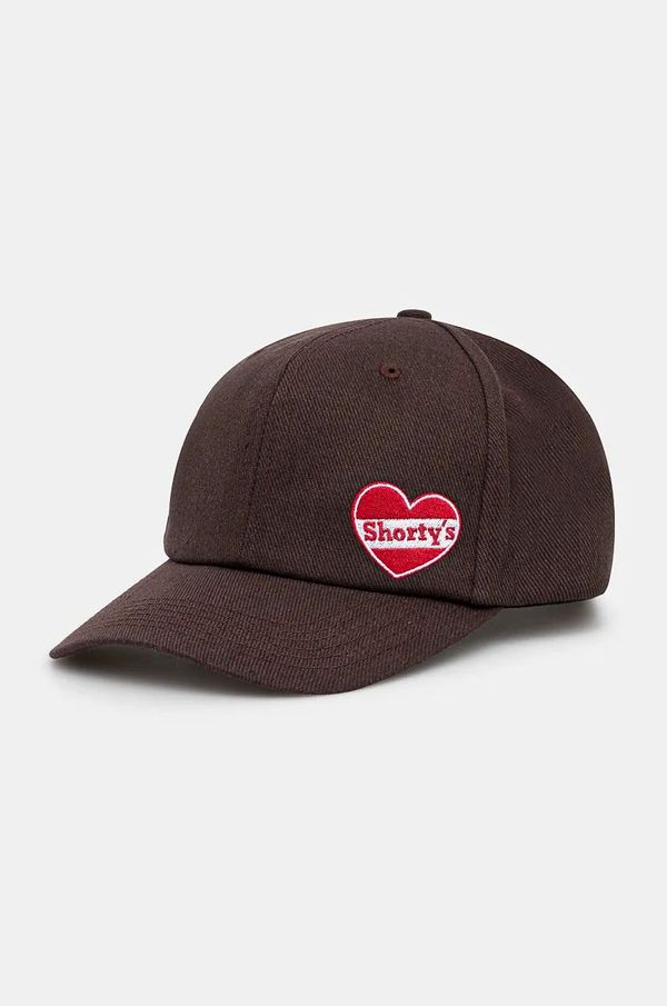 PLEASURES Pamučna kapa sa šiltom PLEASURES Heart Snapback boja: smeđa, s aplikacijom, P24F019