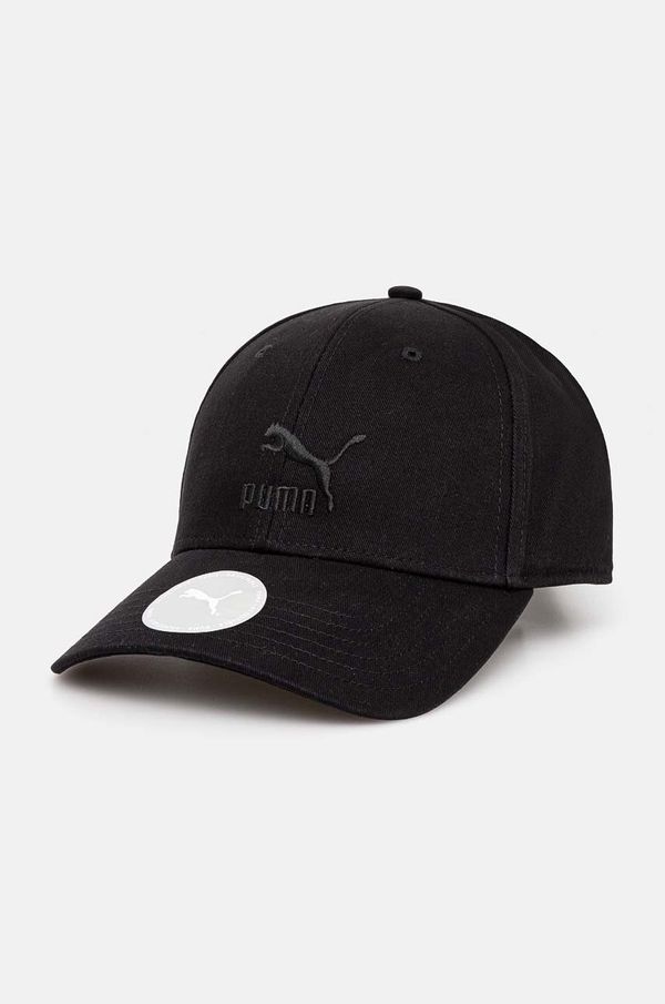 Puma Pamučna kapa sa šiltom Puma Classics BB Cap boja: crna, s aplikacijom, 025678