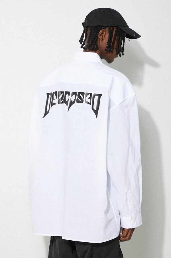 032C Pamučna košulja 032C 'Psychic' Wide Shoulder Shirt za muškarce, boja: bijela, relaxed, s klasičnim ovratnikom, SS24-W-0022
