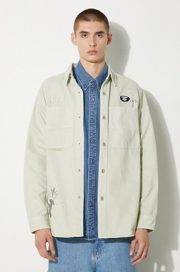 AAPE Pamučna košulja AAPE za muškarce, relaxed, s klasičnim ovratnikom, AAPSRM8477XXM