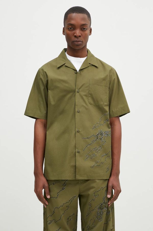 Maharishi Pamučna košulja Maharishi Dpm: Sparse Bonsai Camo Shirt za muškarce, boja: zelena, regular, 5336.OLIVE