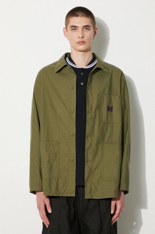 Needles Pamučna košulja Needles D.N. Coverall za muškarce, boja: zelena, relaxed, s klasičnim ovratnikom, OT179