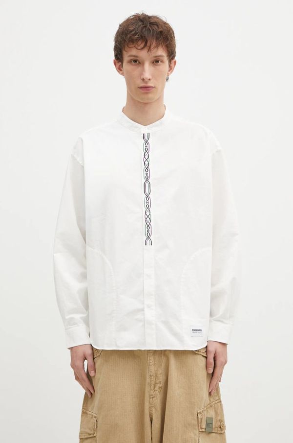 Neighborhood Pamučna košulja NEIGHBORHOOD za muškarce, boja: bijela, regular, s ruskim ovratnikom, 242AQNH.SHM04