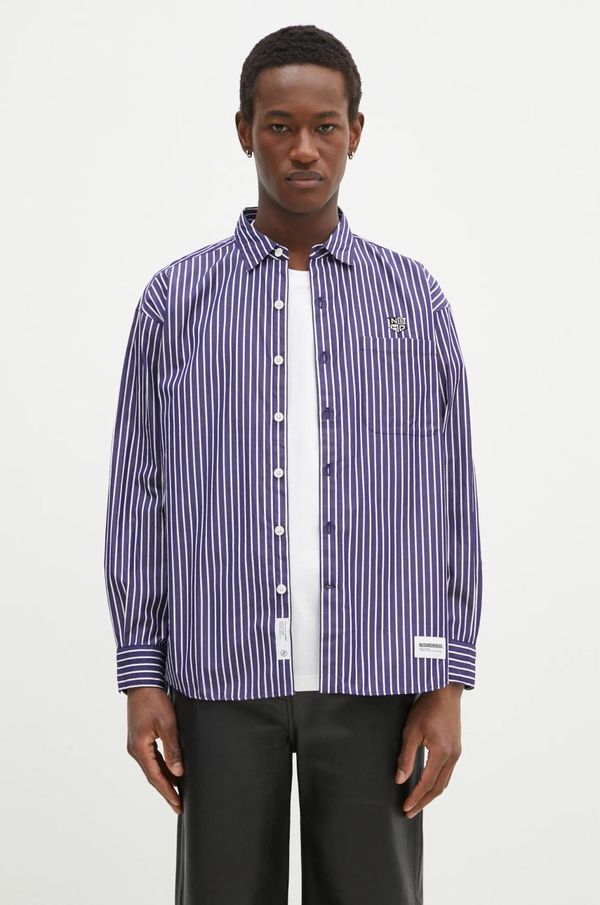 Neighborhood Pamučna košulja NEIGHBORHOOD za muškarce, boja: tamno plava, regular, s klasičnim ovratnikom, 242TSNH.SHM03