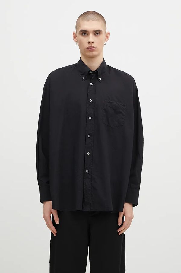 Our Legacy Pamučna košulja Our Legacy Borrowed Bd Shirt za muškarce, boja: crna, relaxed, s button-down ovratnikom, MR192BB