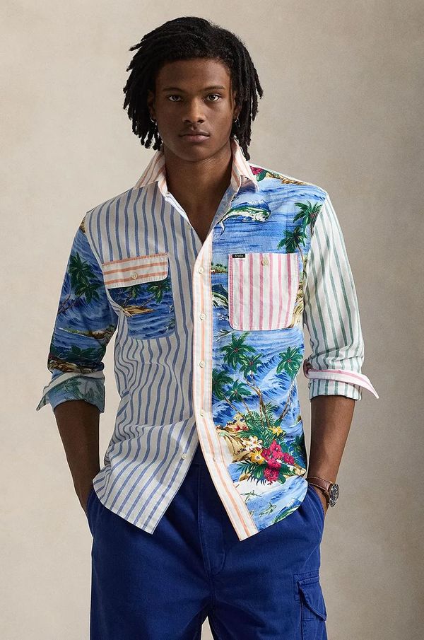 Polo Ralph Lauren Pamučna košulja Polo Ralph Lauren za muškarce, regular, s klasičnim ovratnikom, 710958150