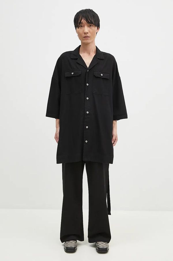 Rick Owens Pamučna košulja Rick Owens Magnum Tommy za muškarce, boja: crna, relaxed, DU02D2290.CFL