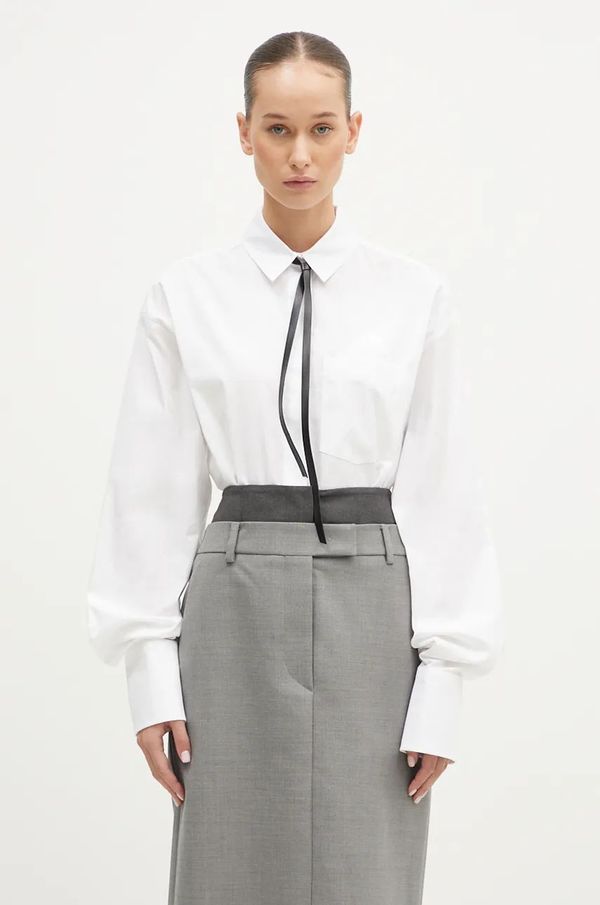 Sportmax Pamučna košulja Sportmax Gesso za žene, boja: bijela, regular, s klasičnim ovratnikom, 2422116023600