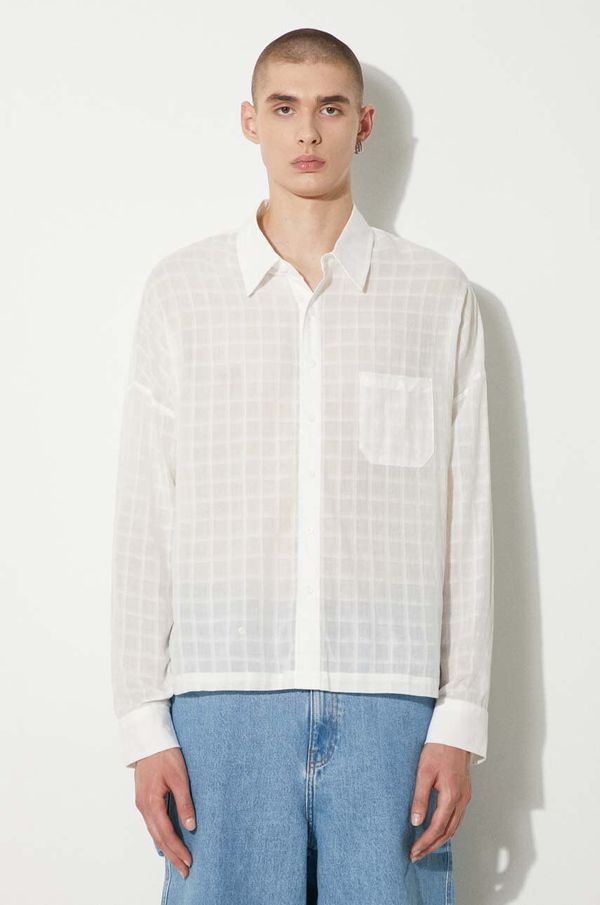 STAMPD Pamučna košulja STAMPD Cropped Oversized Buttondown za muškarce, boja: bijela, relaxed, s klasičnim ovratnikom, SLA-M3320BD-WHT