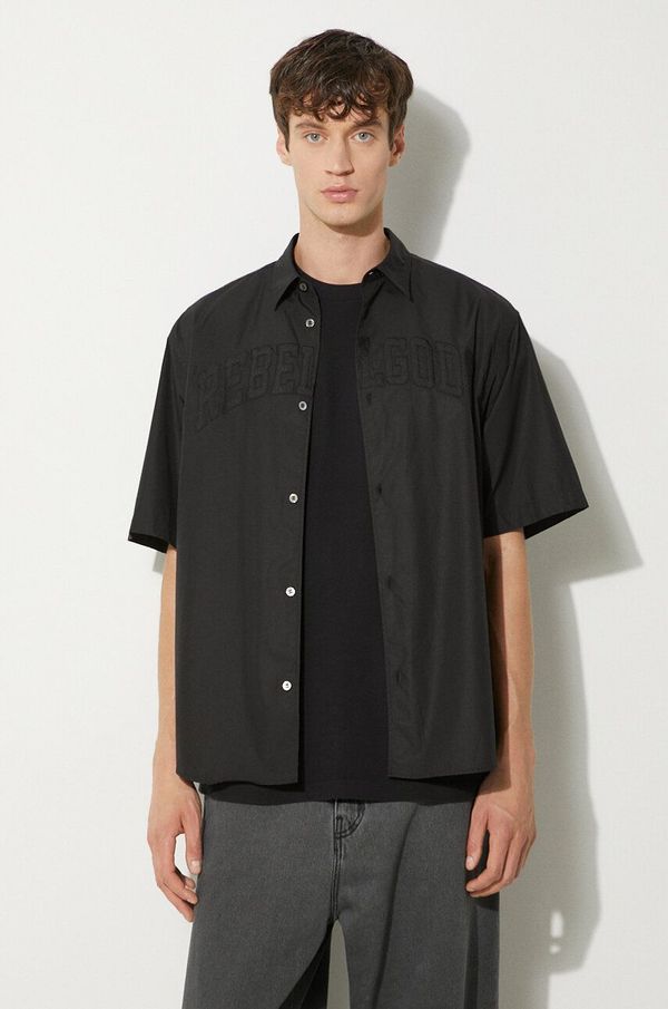 Undercover Pamučna košulja Undercover Shirt za muškarce, boja: crna, relaxed, s klasičnim ovratnikom, UC1D9405