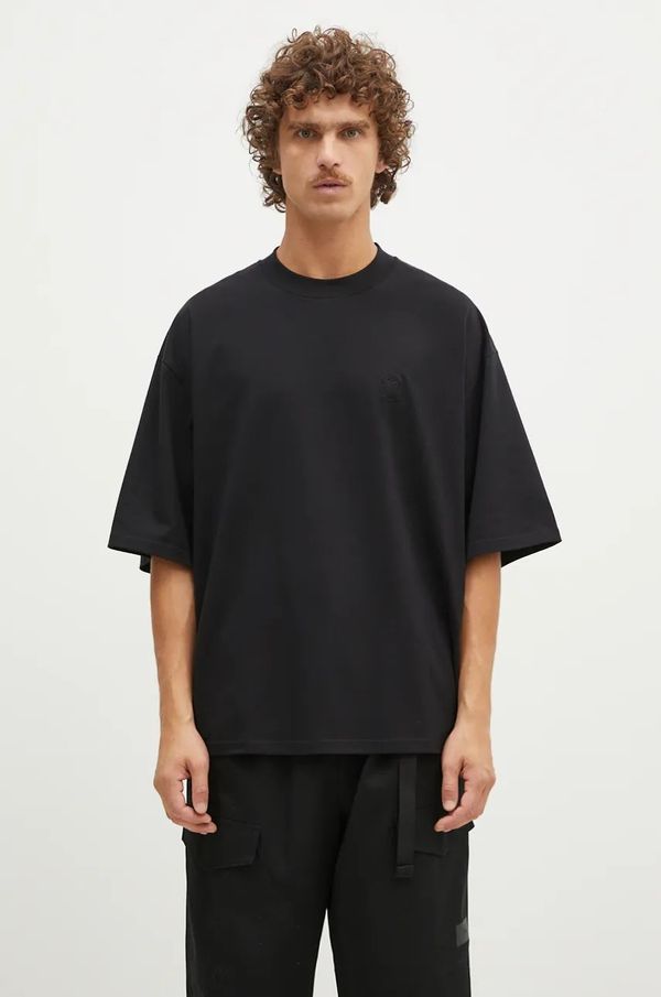 1017 ALYX 9SM Pamučna majica 1017 ALYX 9SM Oversized Crewneck Tee za muškarce, boja: crna, s aplikacijom, AAMTS0486FA01