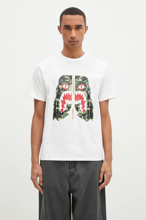 A Bathing Ape Pamučna majica A Bathing Ape Abc Camo Tiger za muškarce, boja: bijela, s tiskom, 1K80110008