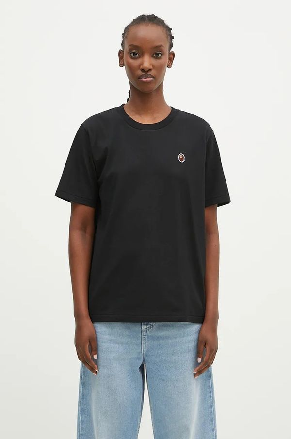 A Bathing Ape Pamučna majica A Bathing Ape Ape Head One Point za žene, boja: crna, 1K80210004