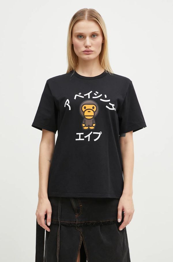 A Bathing Ape Pamučna majica A Bathing Ape Baby Milo Katakana College za žene, boja: crna, 2K80210109