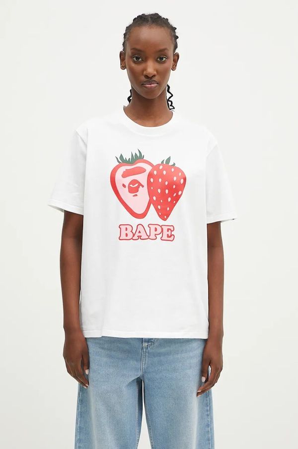 A Bathing Ape Pamučna majica A Bathing Ape Bape Strawberry za žene, boja: bijela, 1K80210115