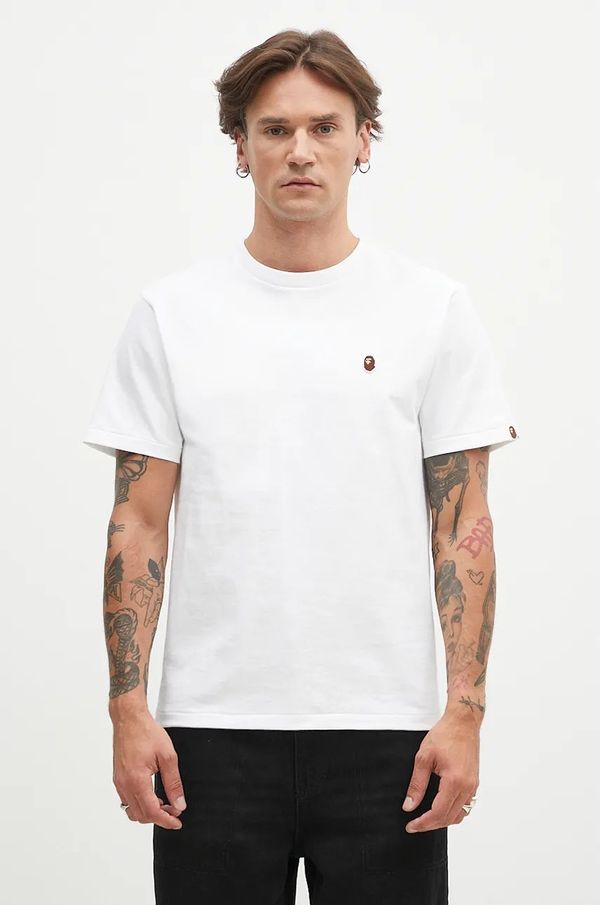 A Bathing Ape Pamučna majica A Bathing Ape One Point za muškarce, boja: bijela, bez uzorka, 1K80110004