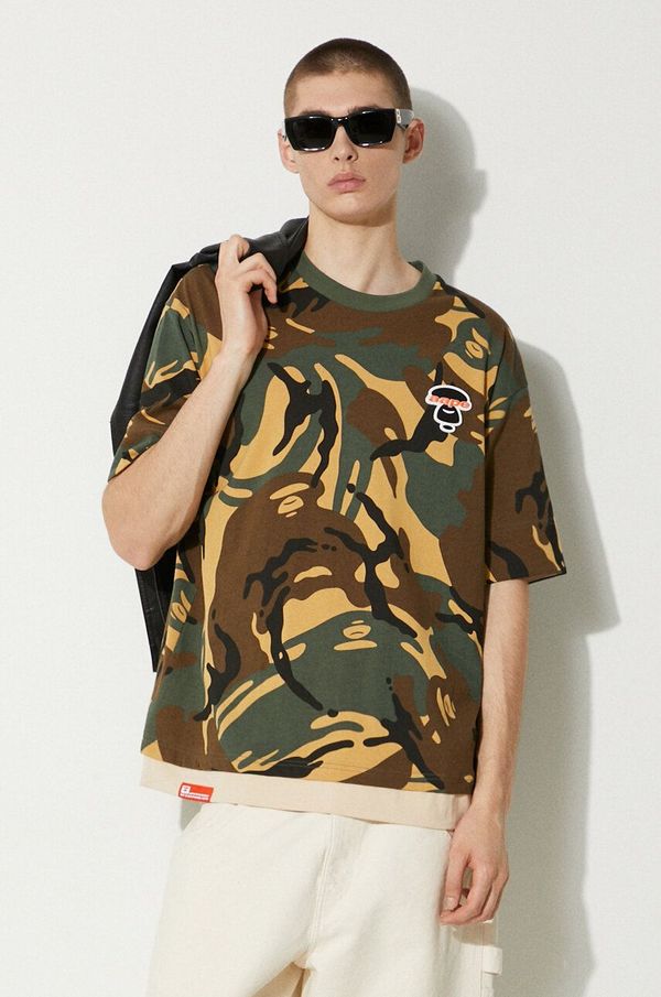 AAPE Pamučna majica AAPE Fancy Tee za muškarce, boja: zelena, s uzorkom, AAPTEM1461XBM