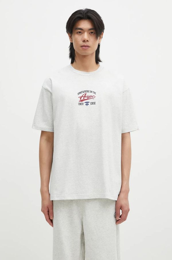 AAPE Pamučna majica AAPE Theme Main za muškarce, boja: siva, s tiskom, AAPTEM1549XAN