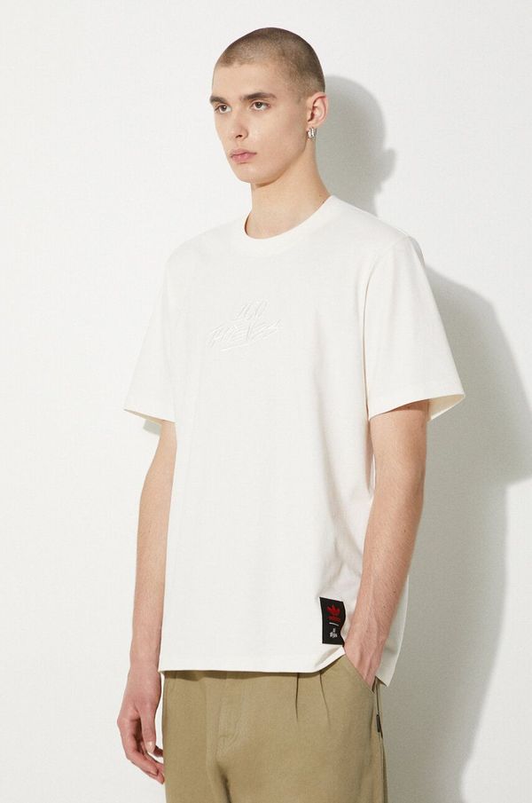 adidas Originals Pamučna majica adidas Originals 100T T Shirt za muškarce, boja: bež, s aplikacijom, IW4593