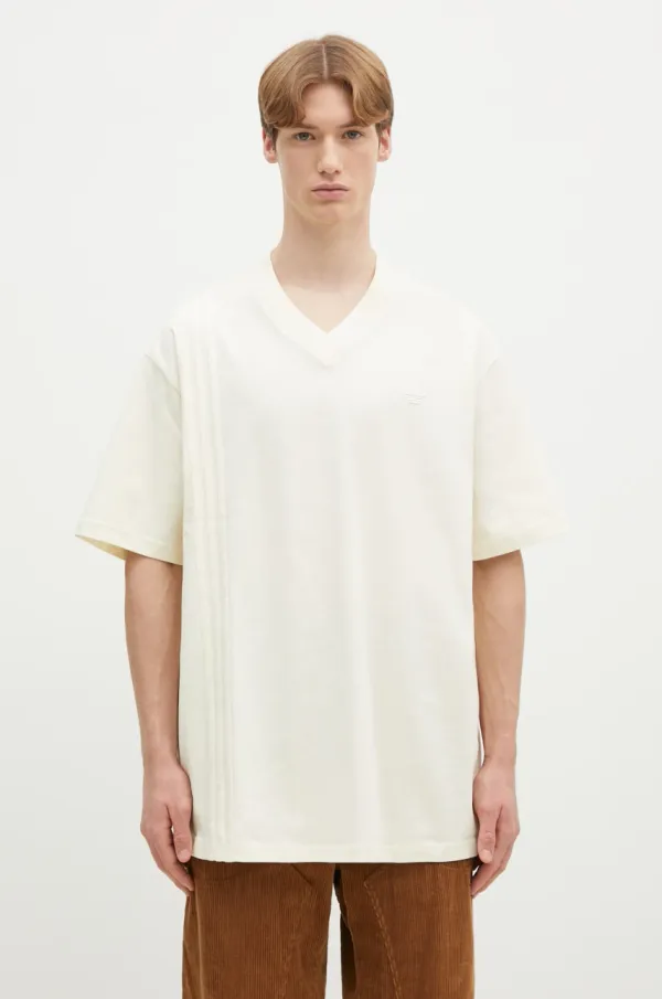 adidas Originals Pamučna majica adidas Originals FRONT ST TEE za muškarce, boja: bež, bez uzorka, JD0912