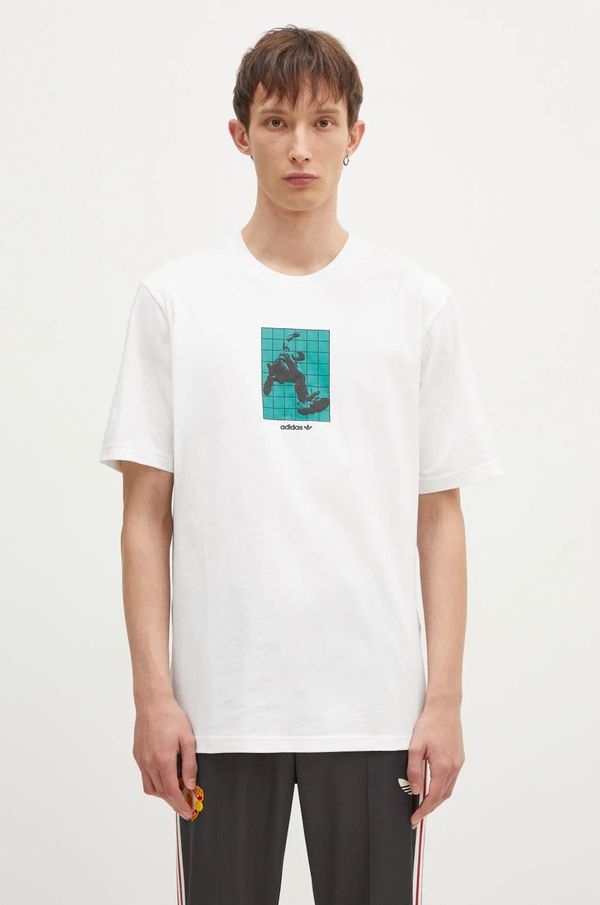 adidas Originals Pamučna majica adidas Originals GRFX Tee za muškarce, boja: bež, s aplikacijom, IZ4839