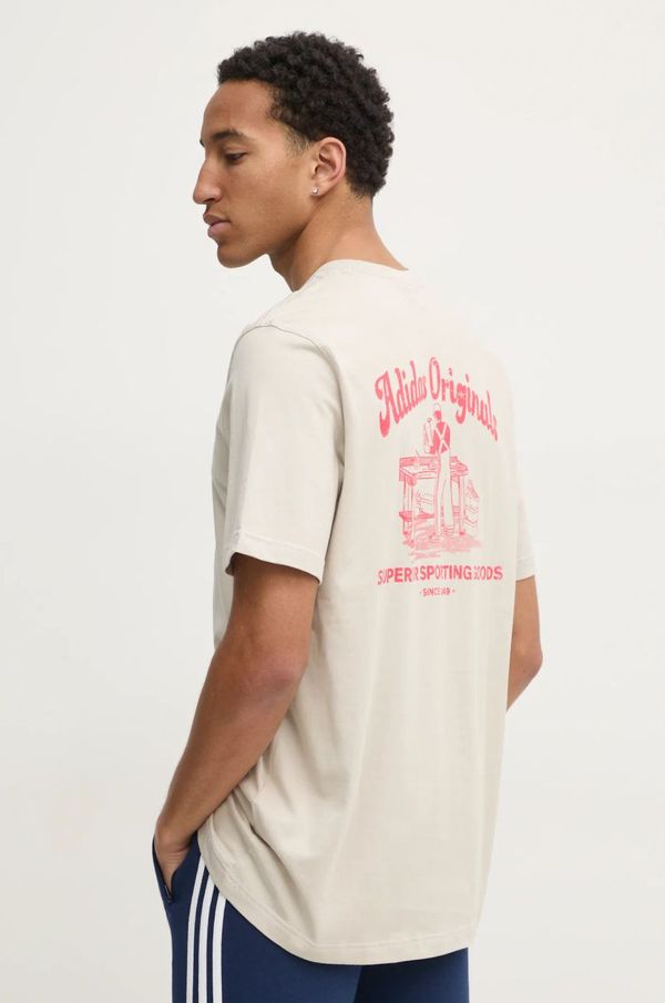 adidas Originals Pamučna majica adidas Originals Wabash za muškarce, boja: bež, s tiskom, JD0667